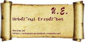 Urbányi Erzsébet névjegykártya