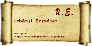 Urbányi Erzsébet névjegykártya