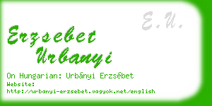erzsebet urbanyi business card