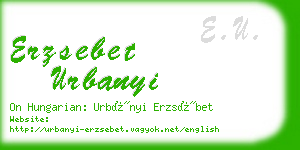 erzsebet urbanyi business card